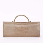 Chanel Lizard Embossed Top Handle Long Clutch with Chain GHW