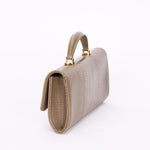 Chanel Lizard Embossed Top Handle Long Clutch with Chain GHW