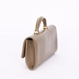 Chanel Lizard Embossed Top Handle Long Clutch with Chain GHW