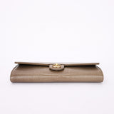 Chanel Lizard Embossed Top Handle Long Clutch with Chain GHW