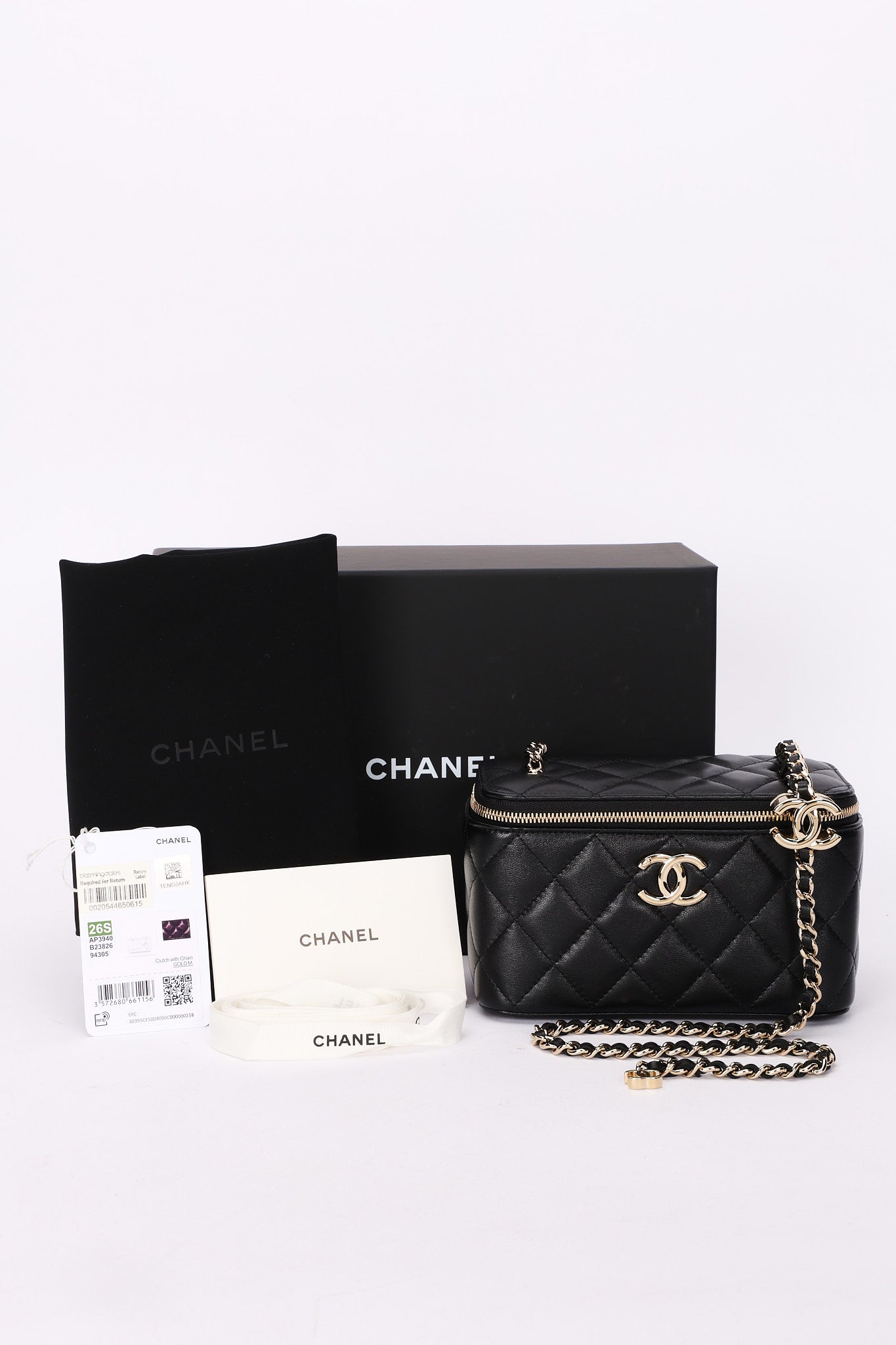 Chanel Vanity Bag Black Lambskin CGHW