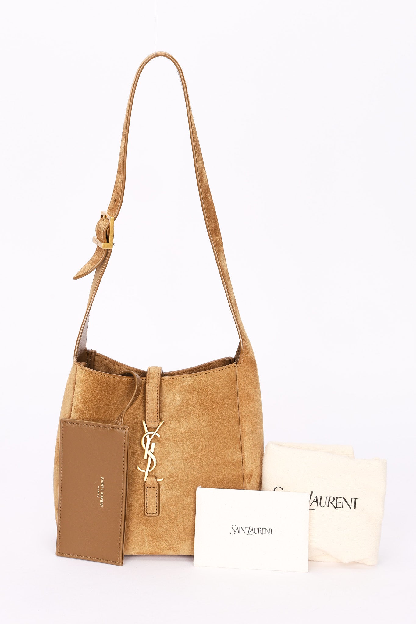 Saint Laurent Baby Le 5 A 7 Suede Shoulder Bag