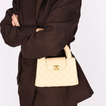 Chanel Nano Kelly Shopper Cream Lambskin AGHW