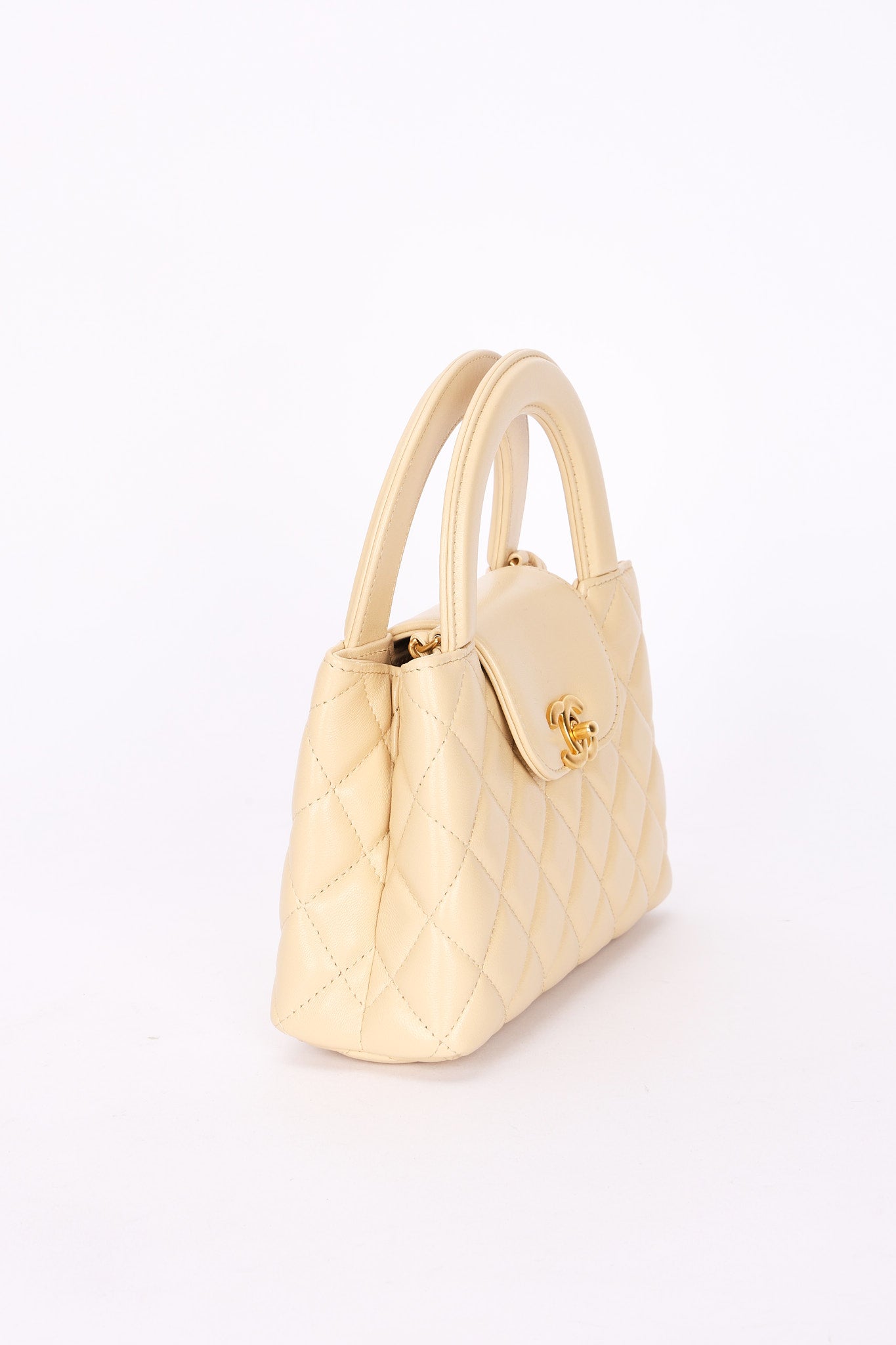 Chanel Nano Kelly Shopper Cream Lambskin AGHW