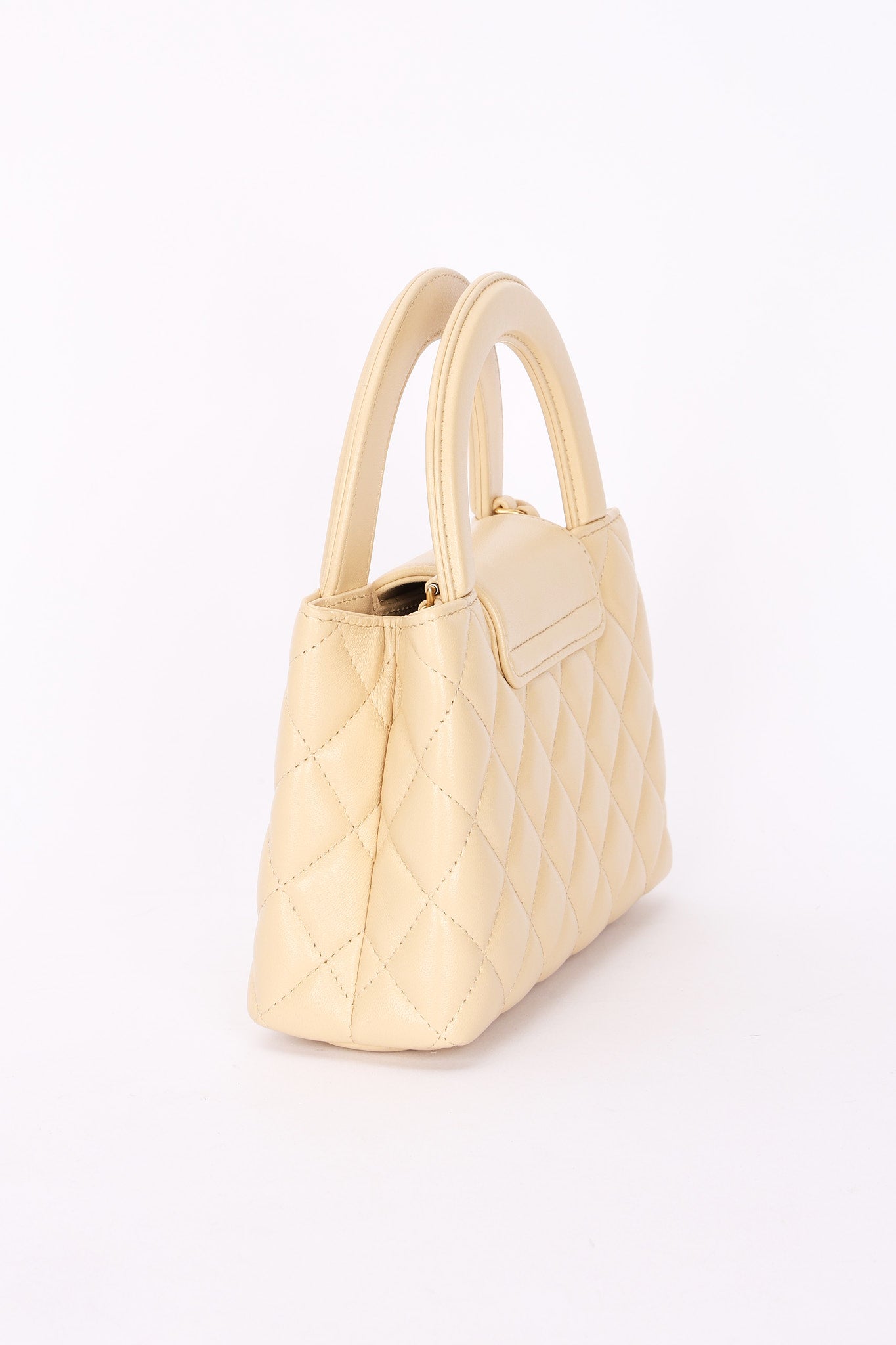 Chanel Nano Kelly Shopper Cream Lambskin AGHW