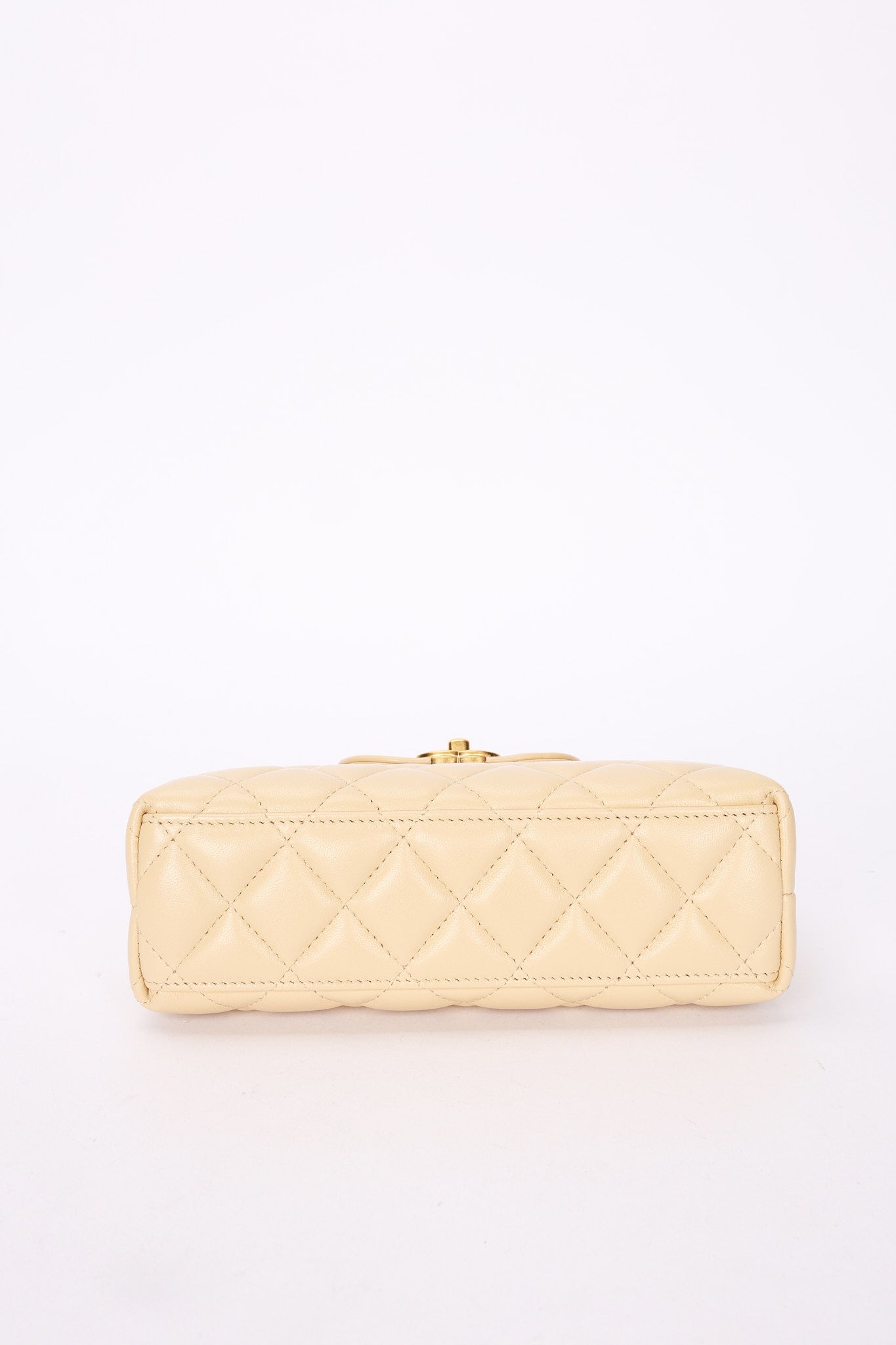 Chanel Nano Kelly Shopper Cream Lambskin AGHW