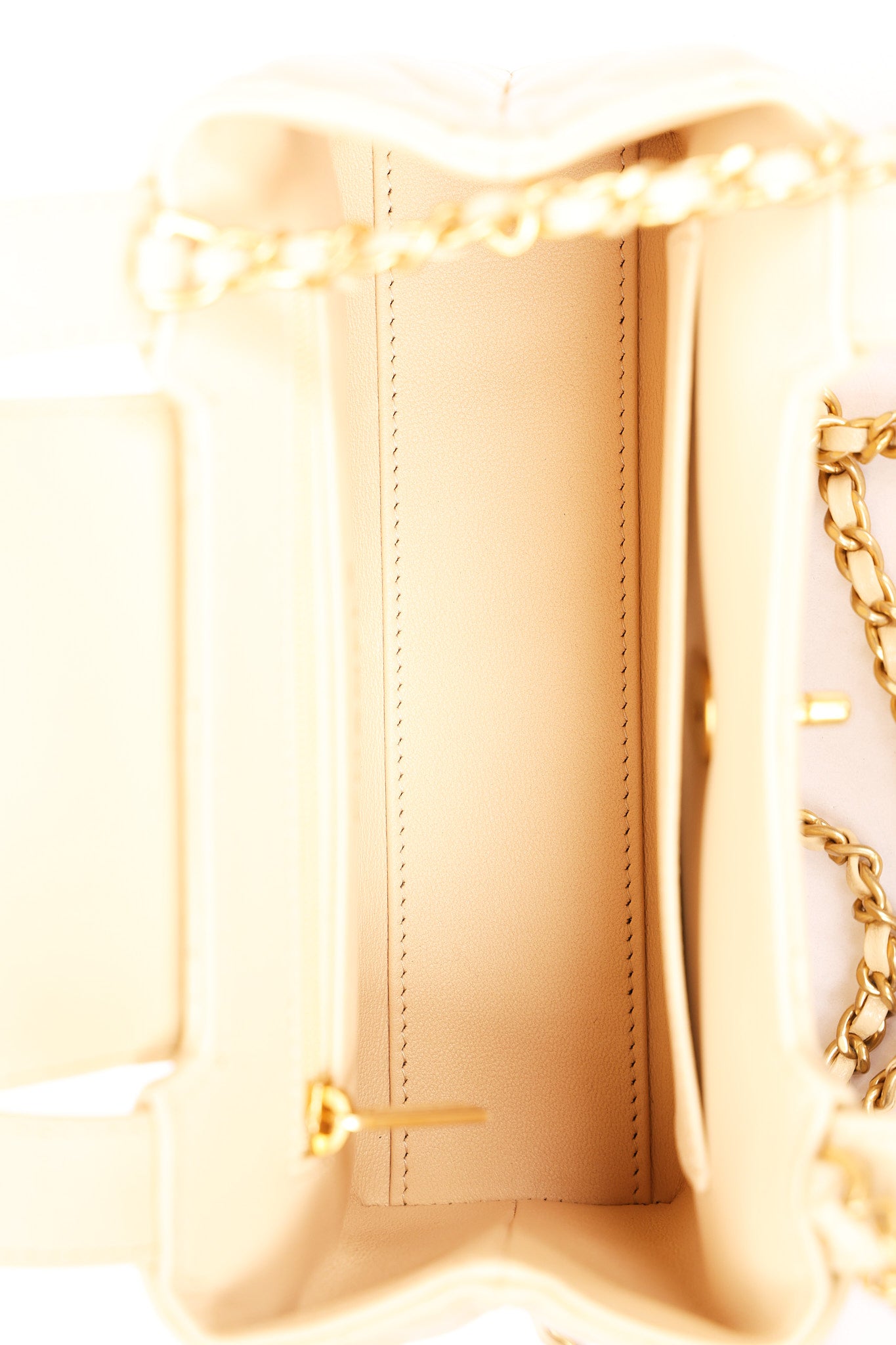 Chanel Nano Kelly Shopper Cream Lambskin AGHW