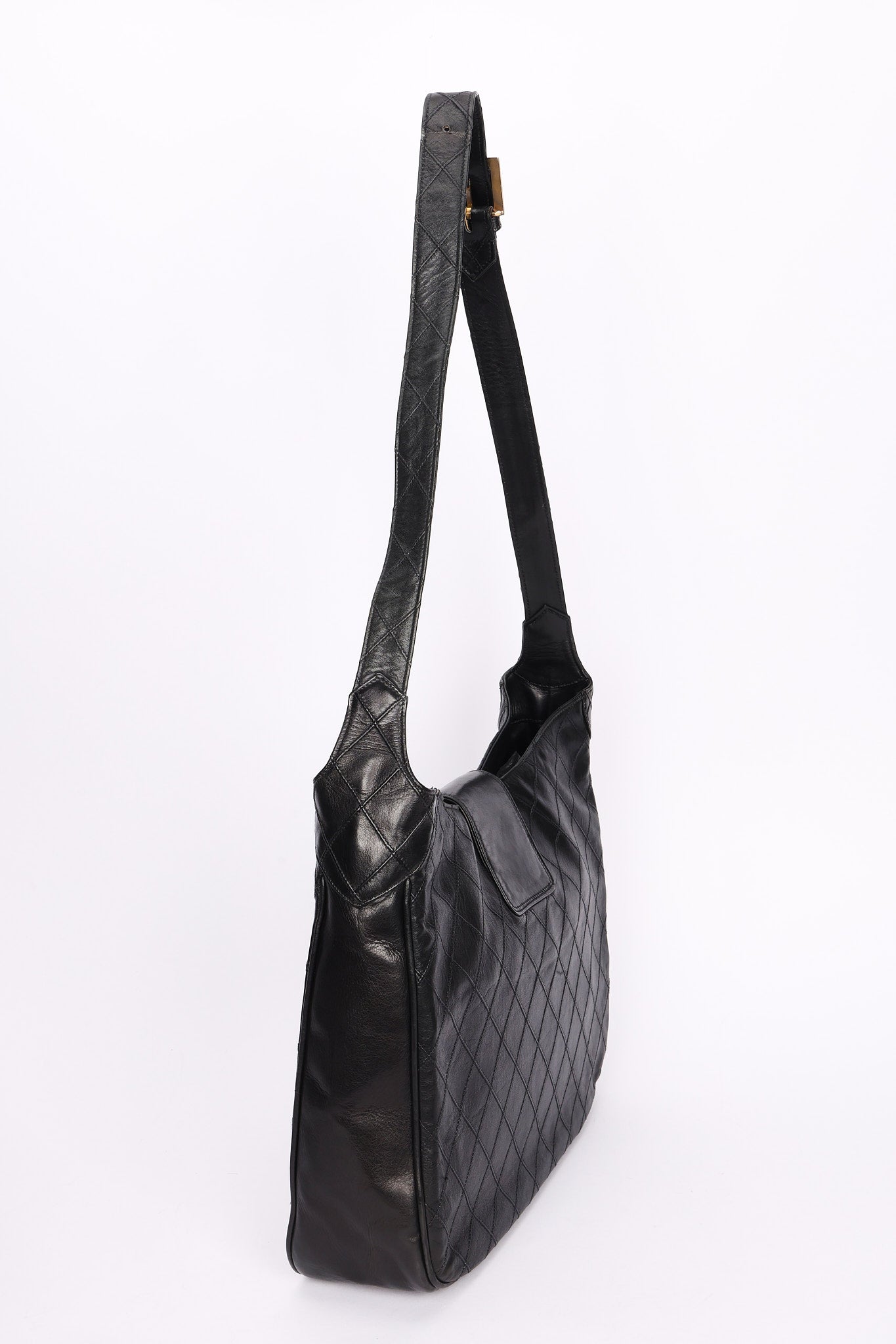Chanel Turnlock Shoulder Bag with Pouch Black Lambskin 24K GP