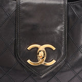 Chanel Turnlock Shoulder Bag with Pouch Black Lambskin 24K GP