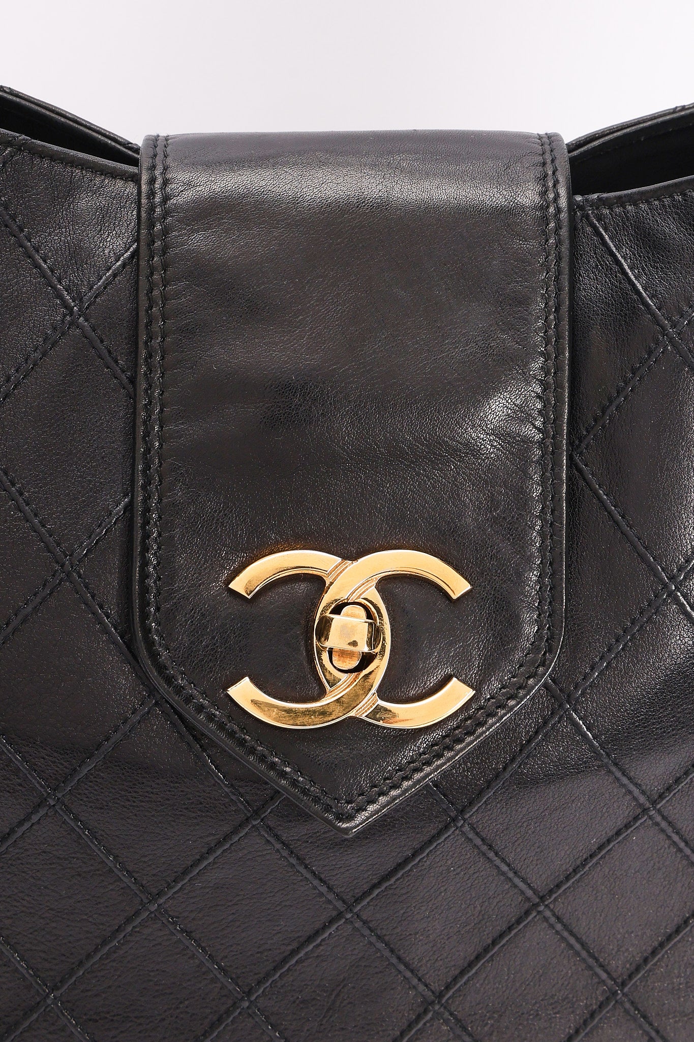 Chanel Turnlock Shoulder Bag with Pouch Black Lambskin 24K GP