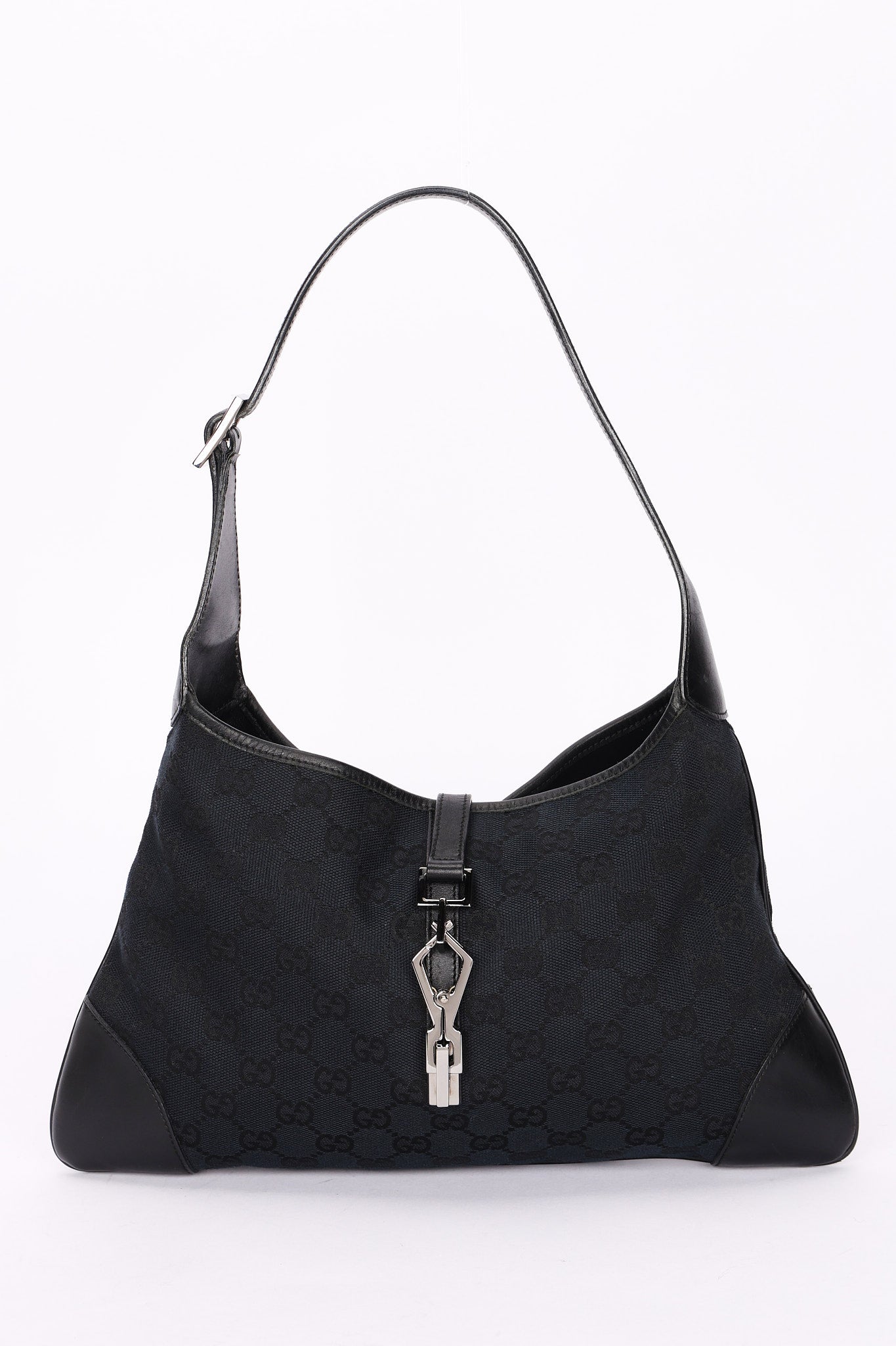 Gucci Monogram Canvas Jackie Shoulder Bag