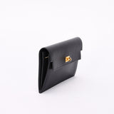 Hermès Kelly Pocket Long Wallet with Wrist Strap Noir (leather) GHW