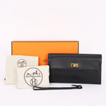 Hermès Kelly Pocket Long Wallet with Wrist Strap Noir (leather) GHW