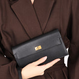 Hermès Kelly Pocket Long Wallet with Wrist Strap Noir (leather) GHW