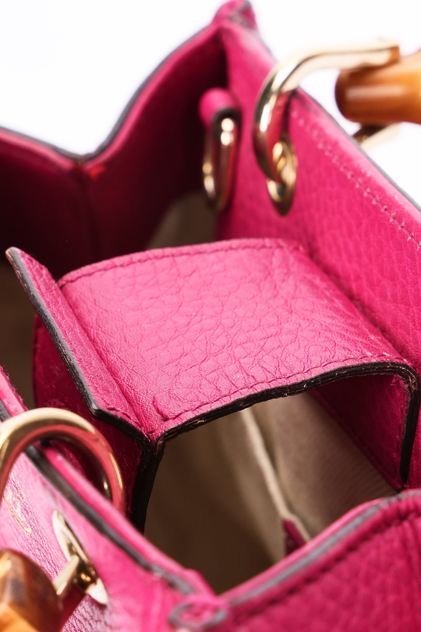 Gucci Small Bamboo Shopper Tote Magenta