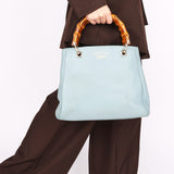 Gucci Small Bamboo Shopper Tote Light Blue