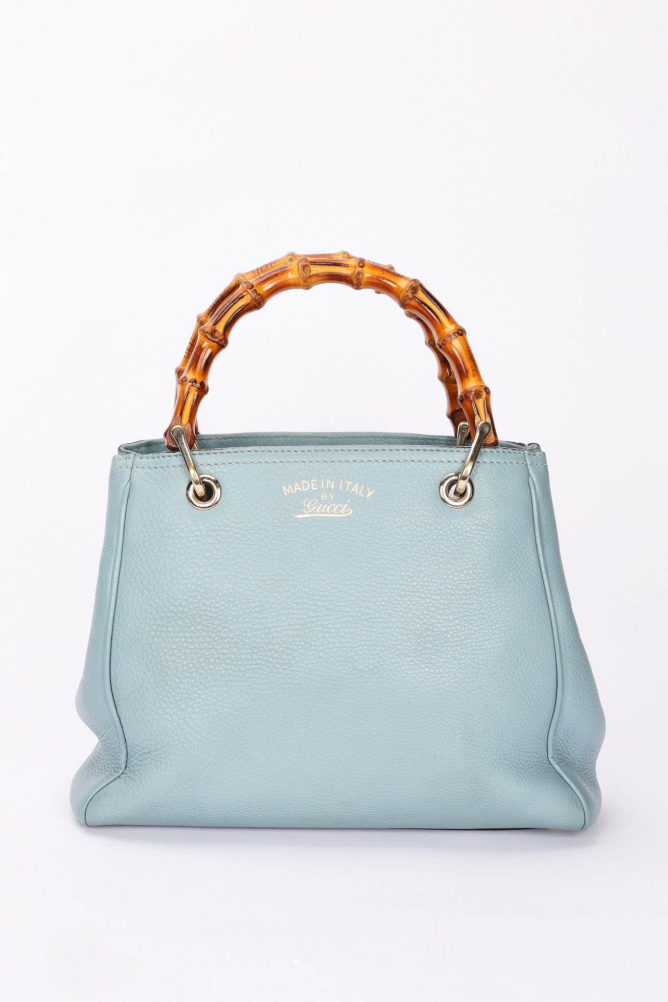 Gucci Small Bamboo Shopper Tote Light Blue