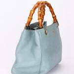 Gucci Small Bamboo Shopper Tote Light Blue