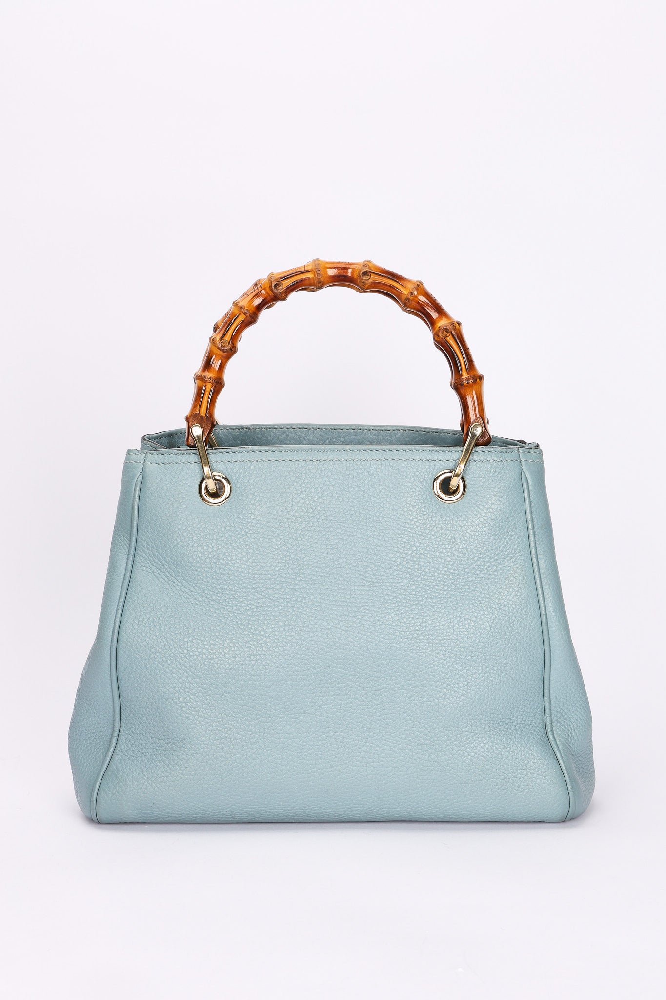 Gucci Small Bamboo Shopper Tote Light Blue