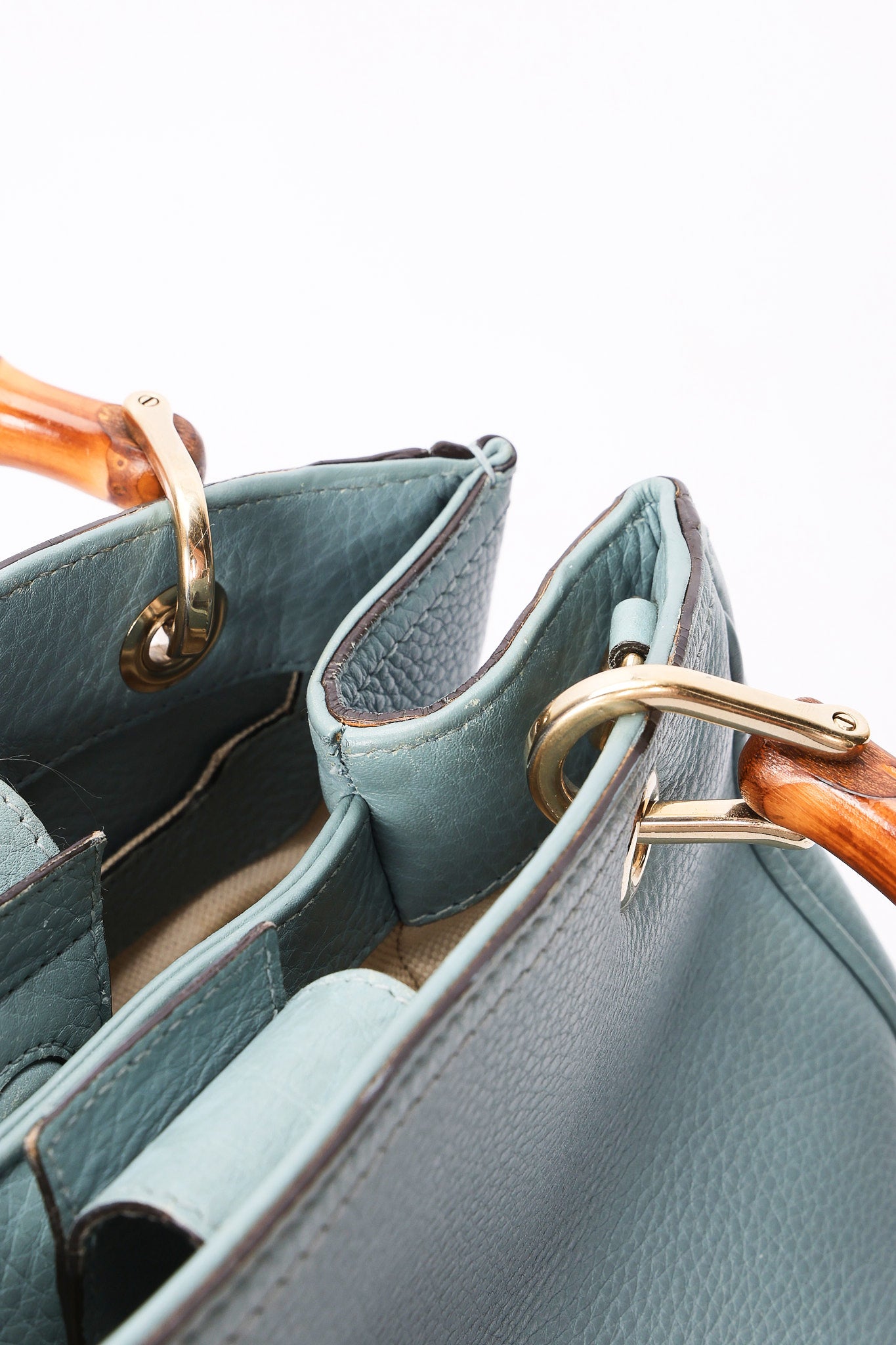 Gucci Small Bamboo Shopper Tote Light Blue