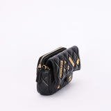 Chanel Charms Phone Case Wallet on Chain Black Lambskin AGHW