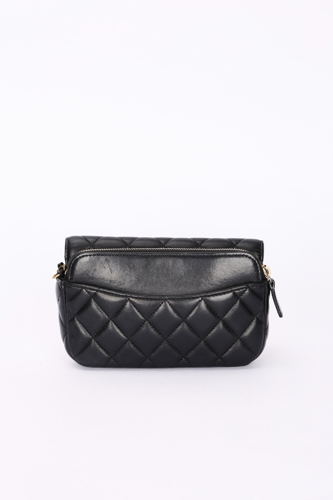 Chanel Charms Phone Case Wallet on Chain Black Lambskin AGHW