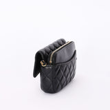 Chanel Charms Phone Case Wallet on Chain Black Lambskin AGHW