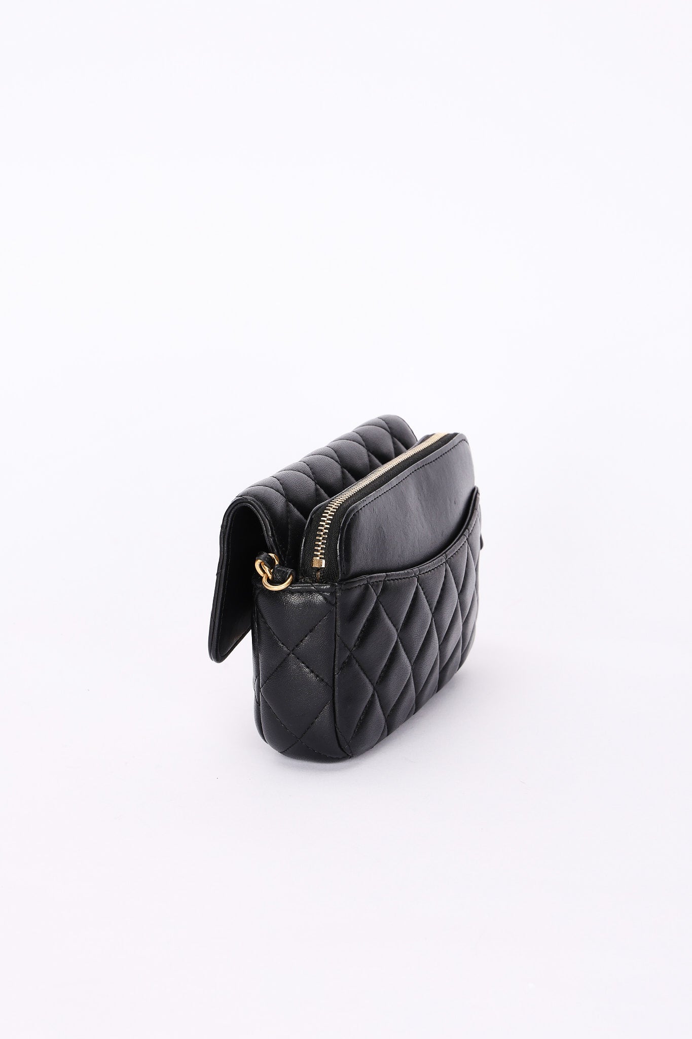 Chanel Charms Phone Case Wallet on Chain Black Lambskin AGHW