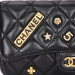 Chanel Charms Phone Case Wallet on Chain Black Lambskin AGHW