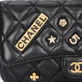 Chanel Charms Phone Case Wallet on Chain Black Lambskin AGHW