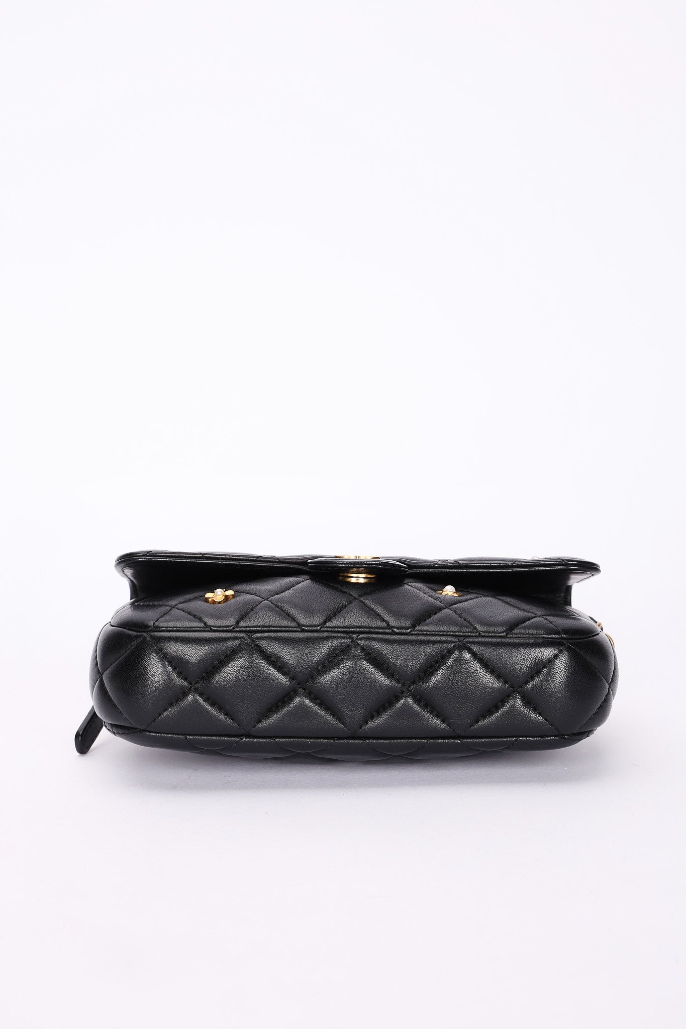 Chanel Charms Phone Case Wallet on Chain Black Lambskin AGHW