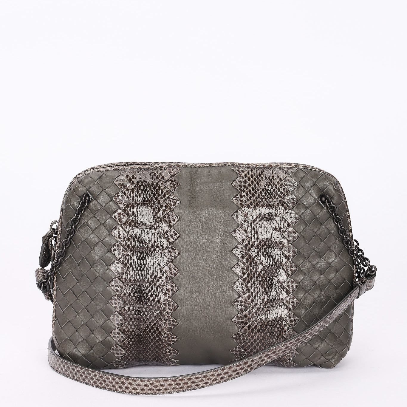 Limited Edition Bottega Veneta Intrecciato Snakeskin Nodini Crossbody Bag
