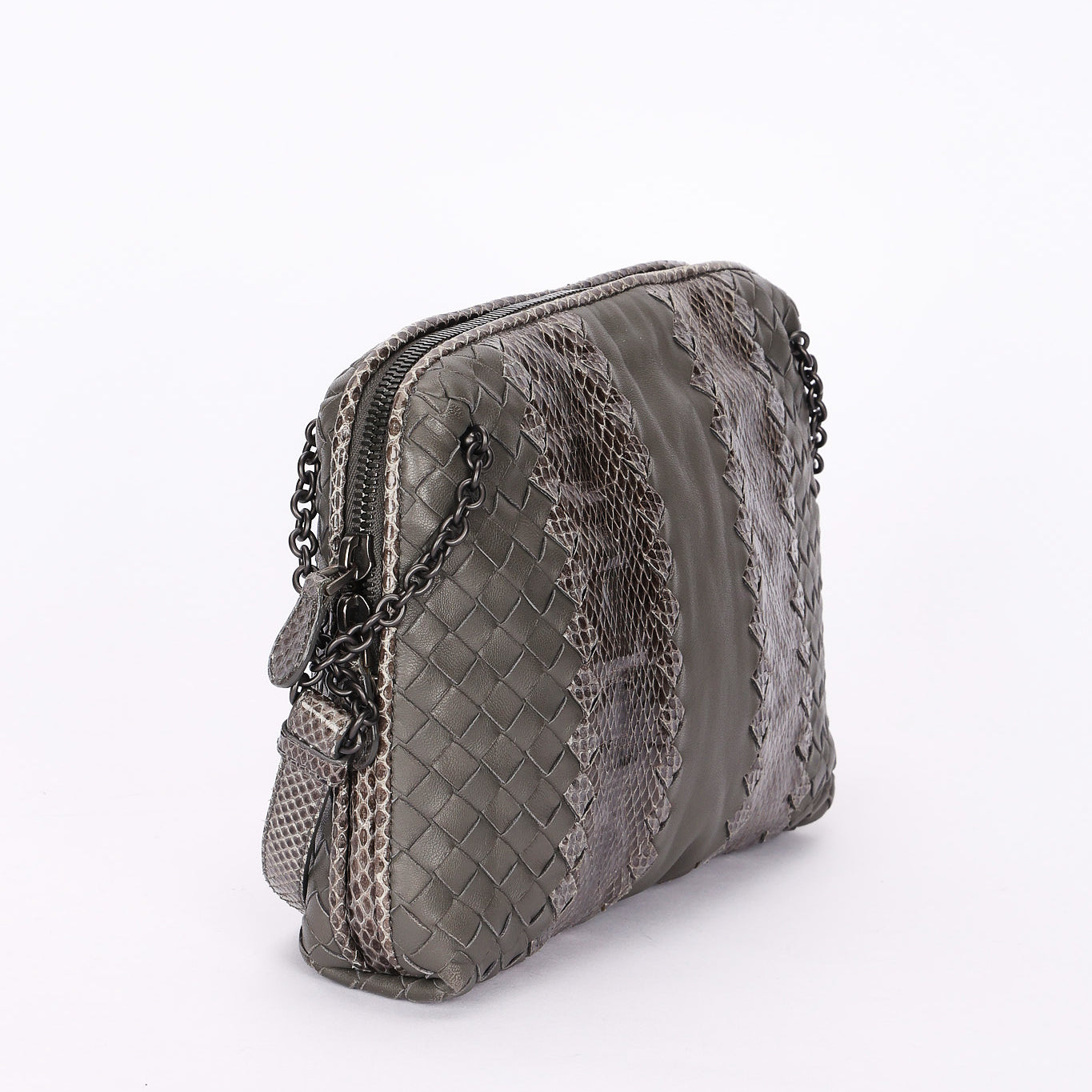 Limited Edition Bottega Veneta Intrecciato Snakeskin Nodini Crossbody Bag
