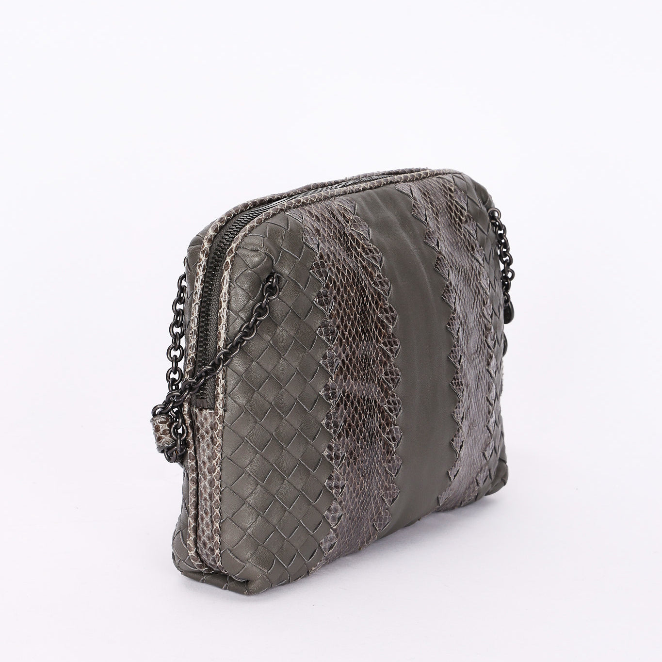 Limited Edition Bottega Veneta Intrecciato Snakeskin Nodini Crossbody Bag