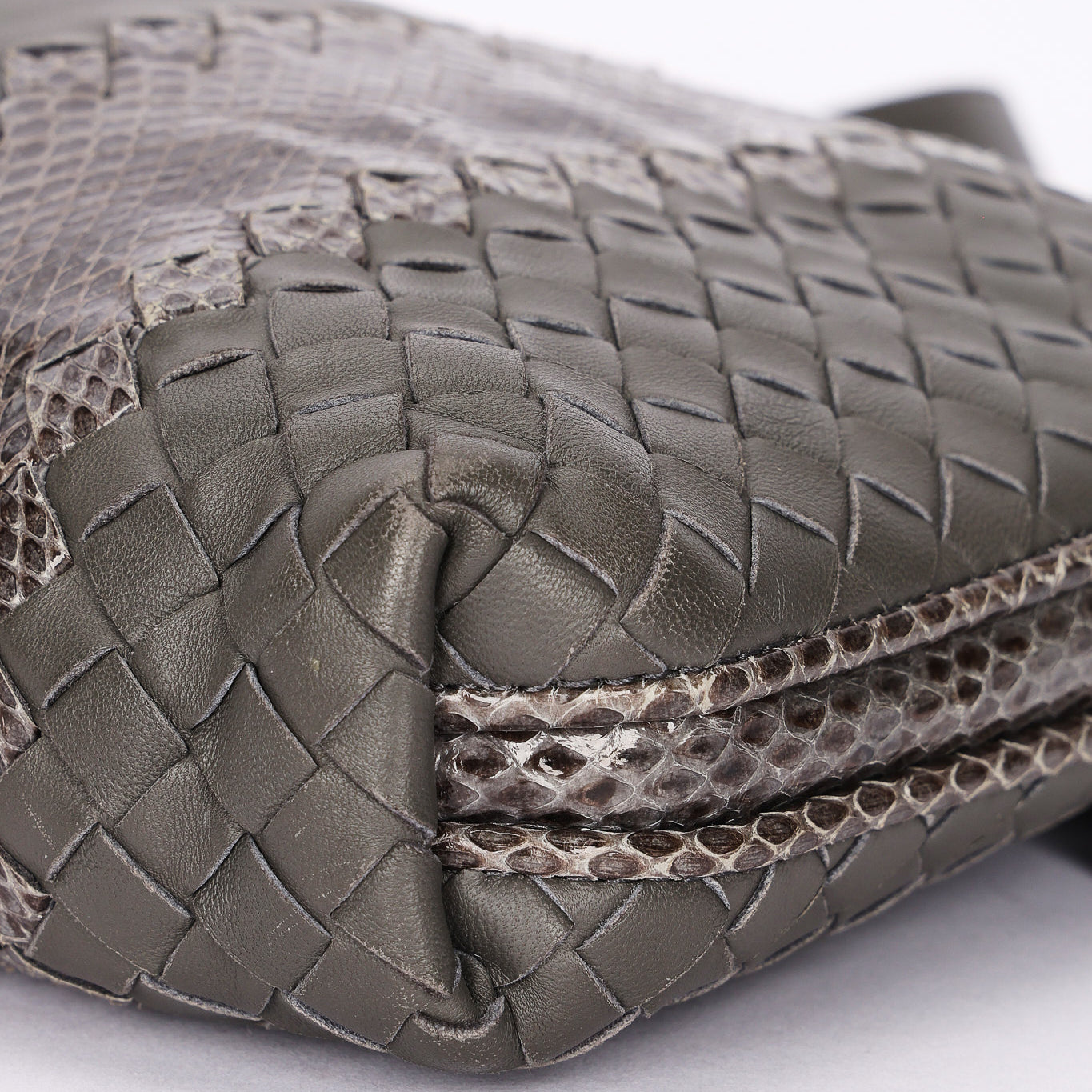 Limited Edition Bottega Veneta Intrecciato Snakeskin Nodini Crossbody Bag