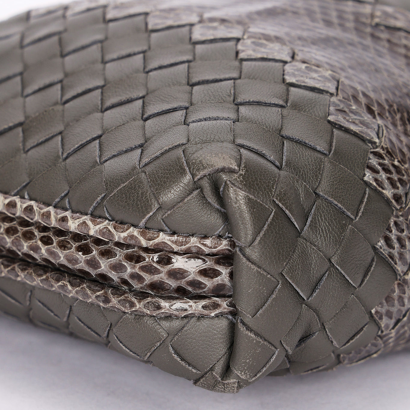 Limited Edition Bottega Veneta Intrecciato Snakeskin Nodini Crossbody Bag
