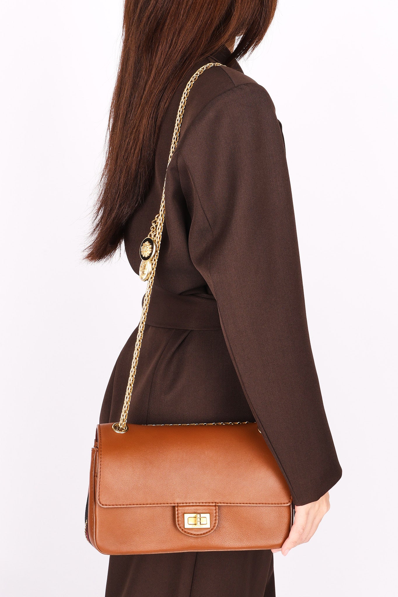 Chanel Double Flap Cognac Calfskin AGHW