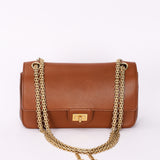 Chanel Double Flap Cognac Calfskin AGHW