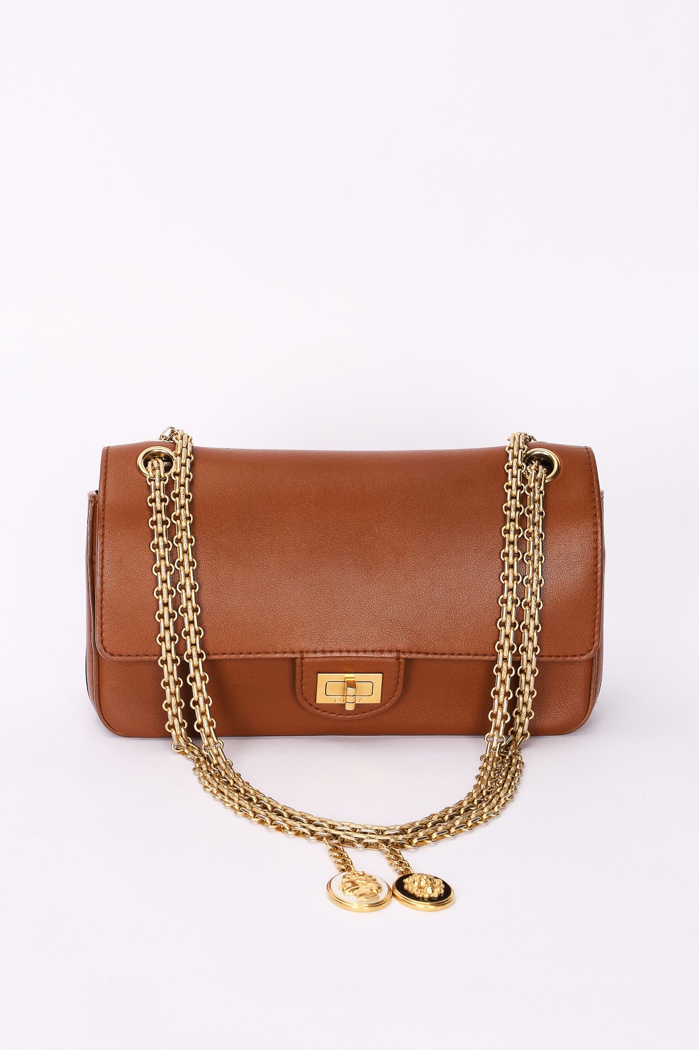 Chanel Double Flap Cognac Calfskin AGHW