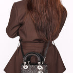 Dior Mini Lady Beaded Black Satin