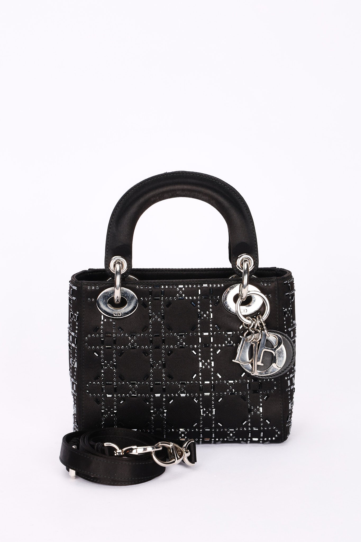 Dior Mini Lady Beaded Black Satin