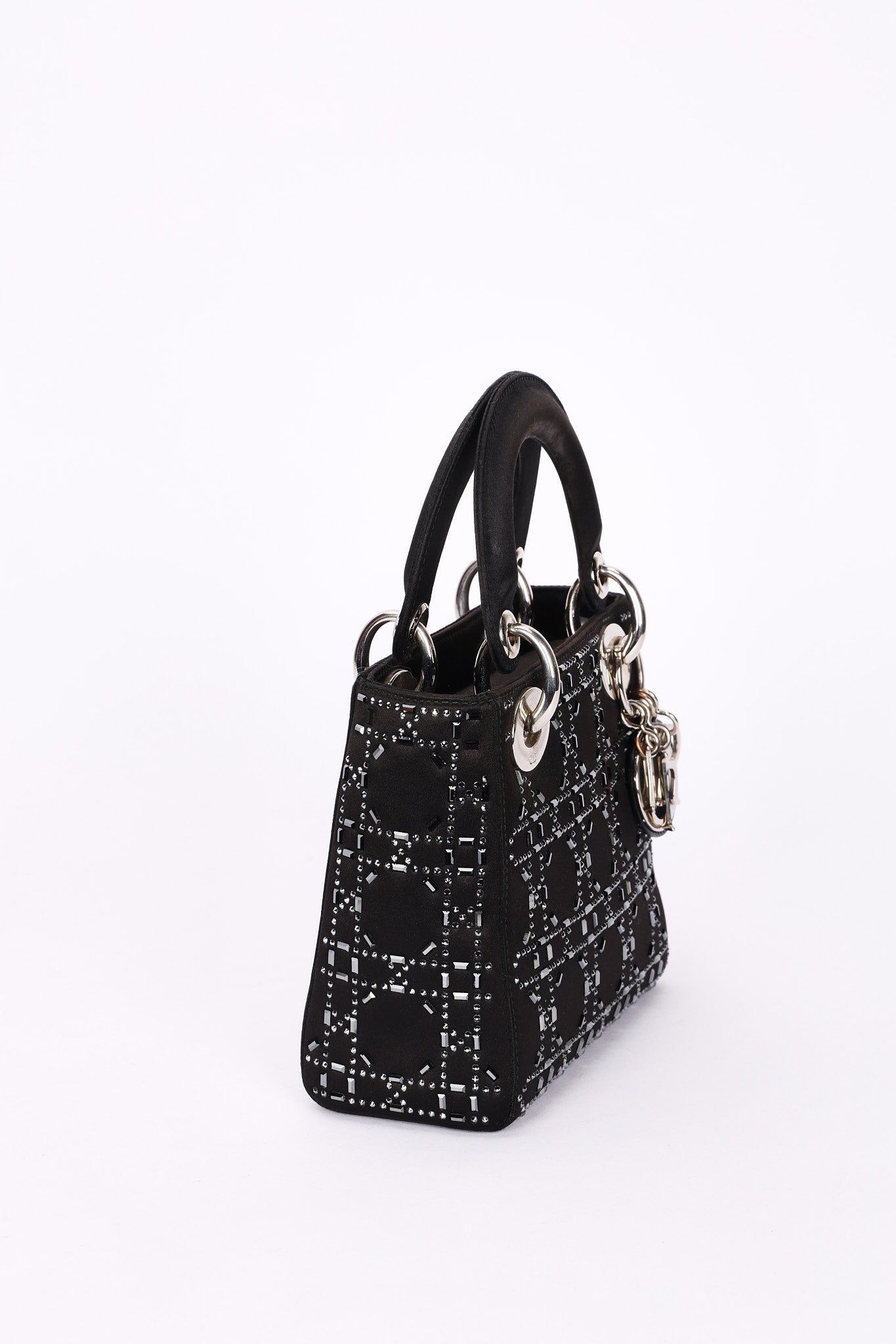 Dior Mini Lady Beaded Black Satin