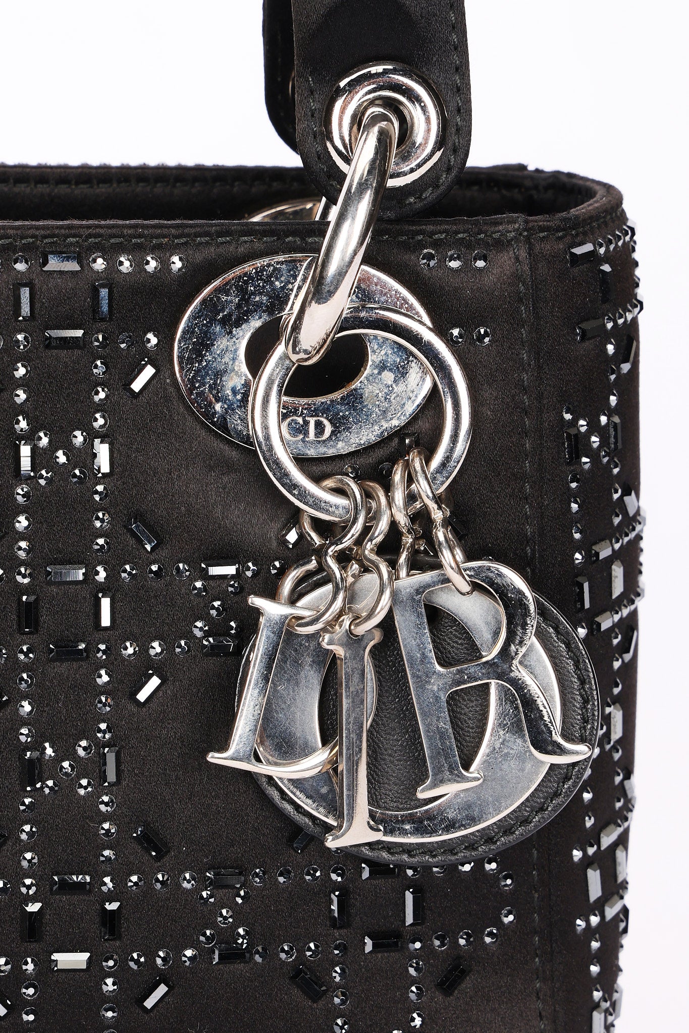 Dior Mini Lady Beaded Black Satin
