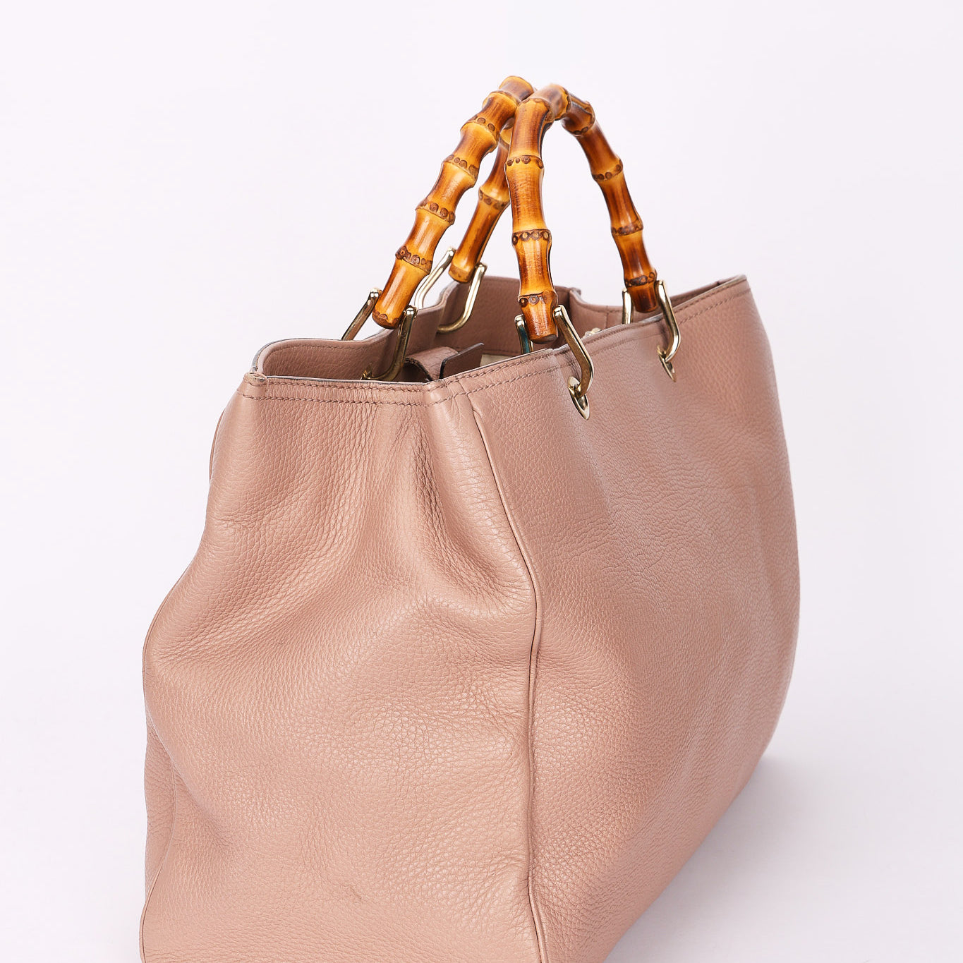 Gucci Large Bamboo Shopper Tote Dusty Pink