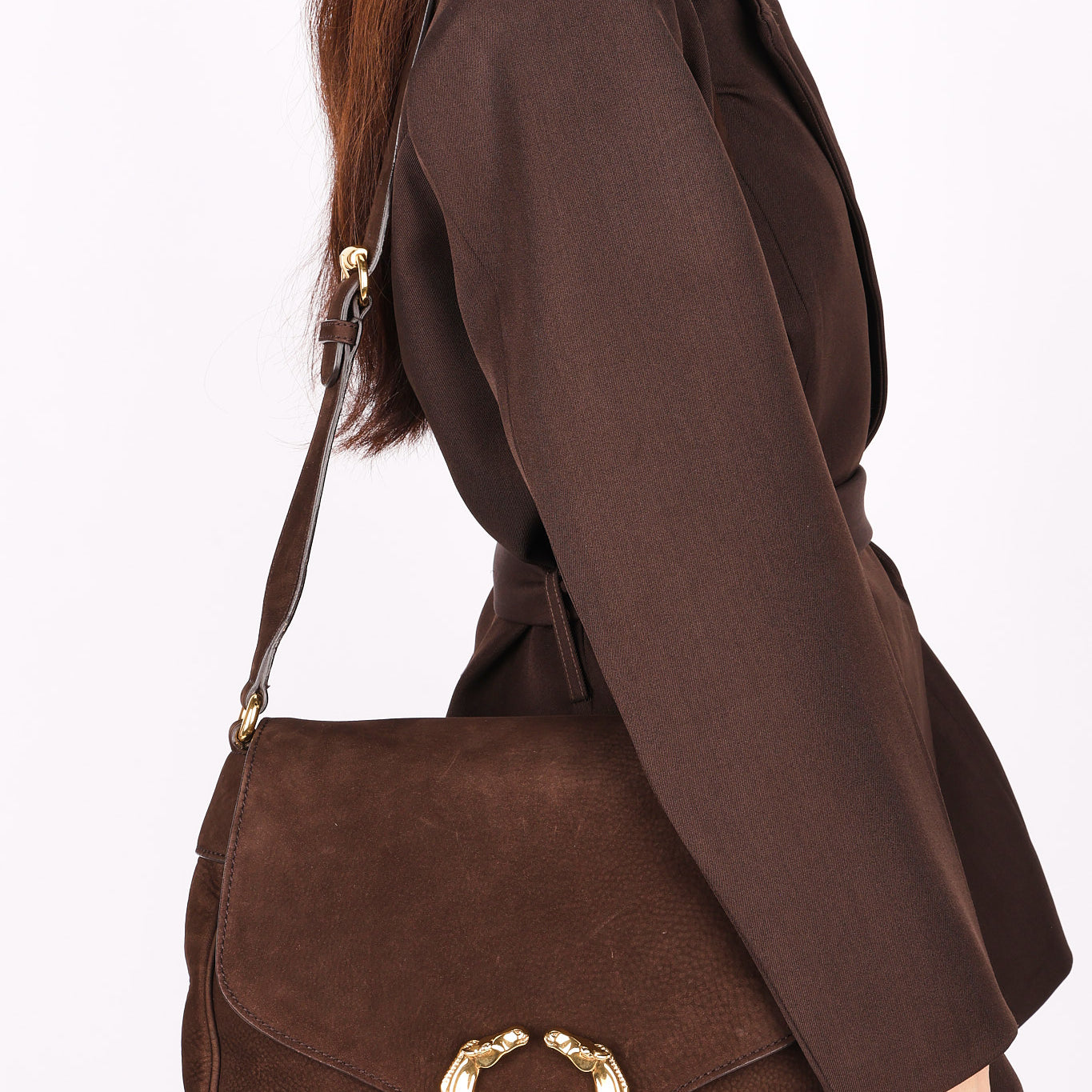 Gucci Bag Brown Suede