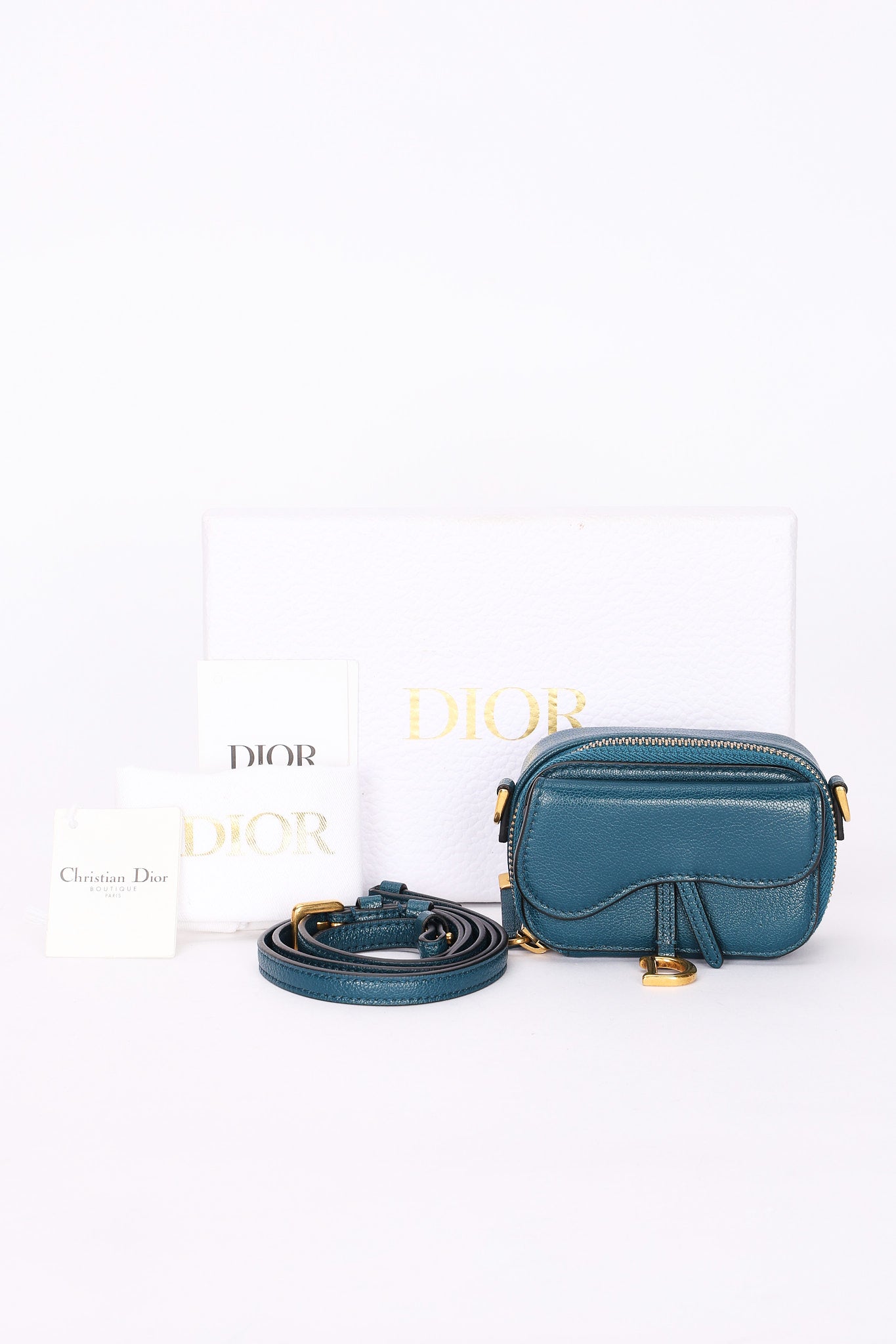 Dior Mini Saddle Flap Pouch with Strap