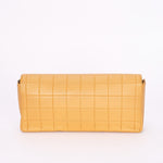 Chanel Chocolate Bar East West Single Flap Beige Lambskin 24K GP