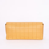 Chanel Chocolate Bar East West Single Flap Beige Lambskin 24K GP