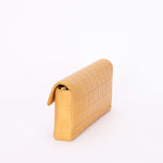 Chanel Chocolate Bar East West Single Flap Beige Lambskin 24K GP