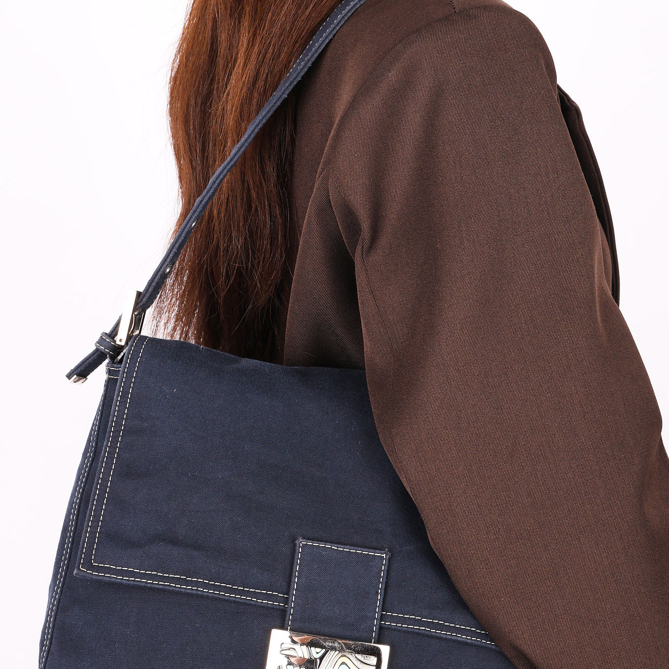 Fendi Denim Mamma Forever Baguette